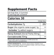 CBDfx CBD Gummies 1500mg Original Mixed Berry Supplement Nutritional Facts calories